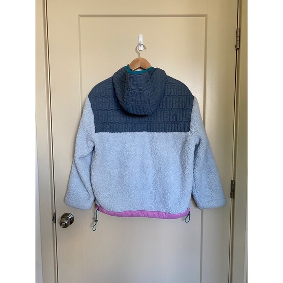 UGG Iggy Sherpa Half Zip Pullover in Gray Dawn Multi Size Small - Picture 10 of 12